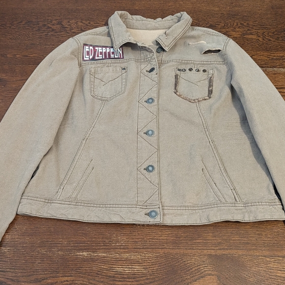 Led Zeppelin Beige Jean Jacket - Picture 7 of 7
